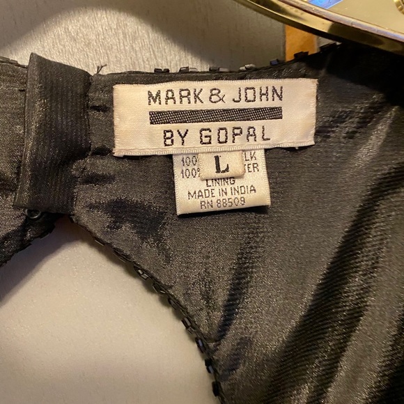 Beautiful black beaded long gown size large - Picture 6 of 6